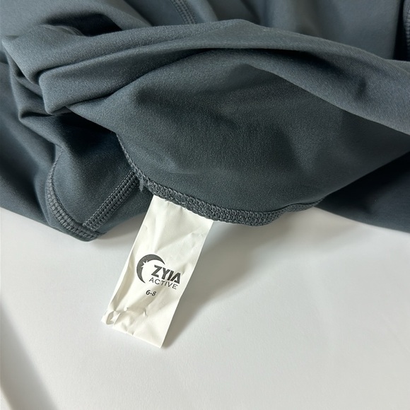 Zyia Storm Parallel Luxe High Waist Ribbed Ruched Colorblock Leggings 6-8 - Picture 5 of 6